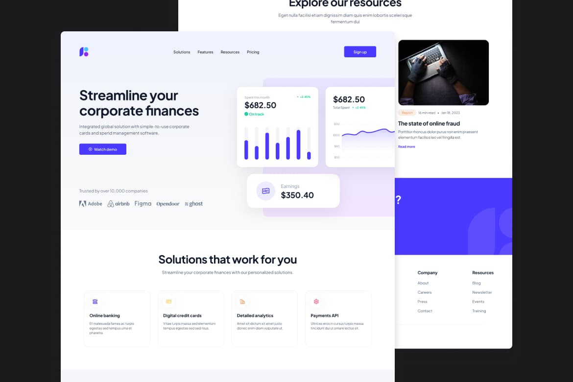 BoostFinance landing page