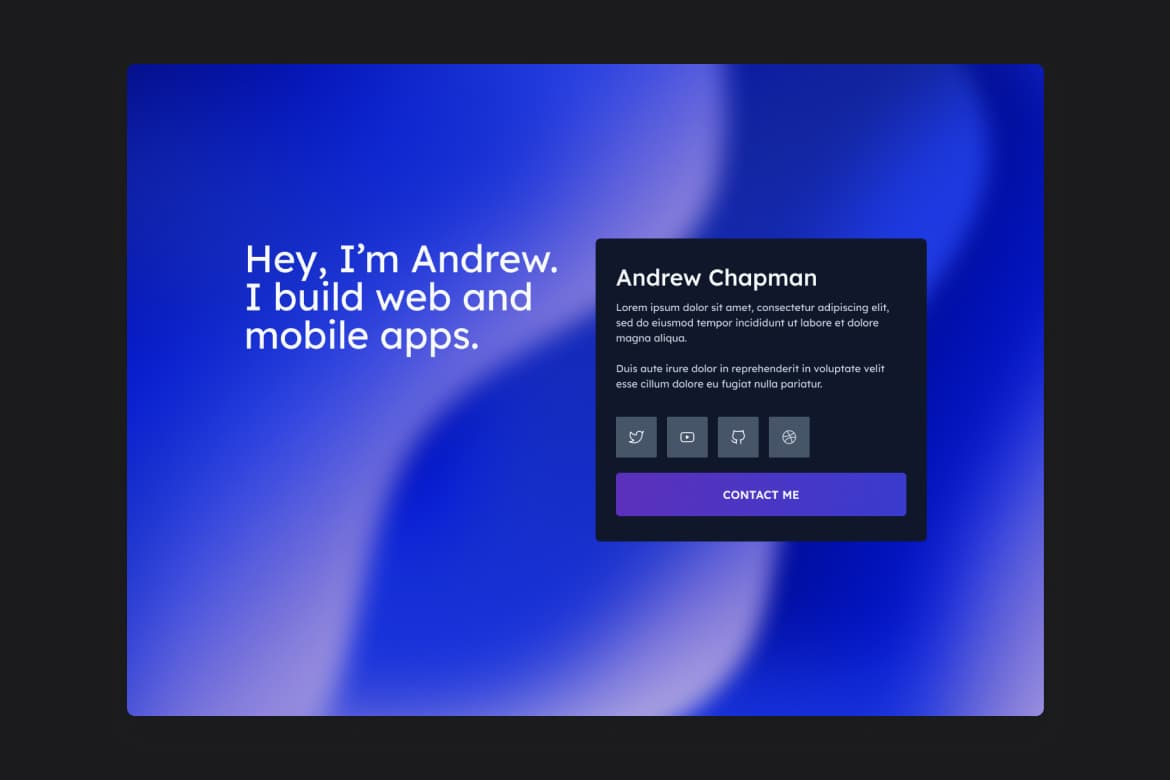 Contact me site with Parcel and Tailwind CSS