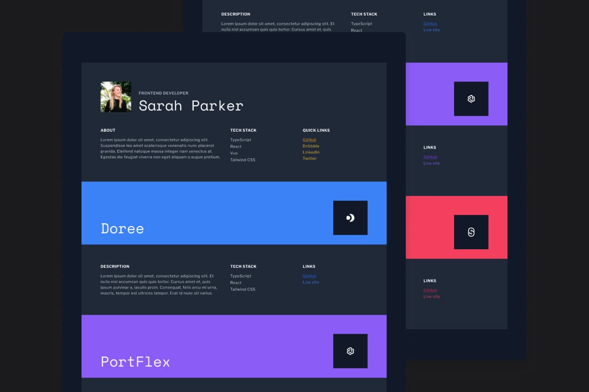Developer portfolio with Next.js and Tailwind CSS