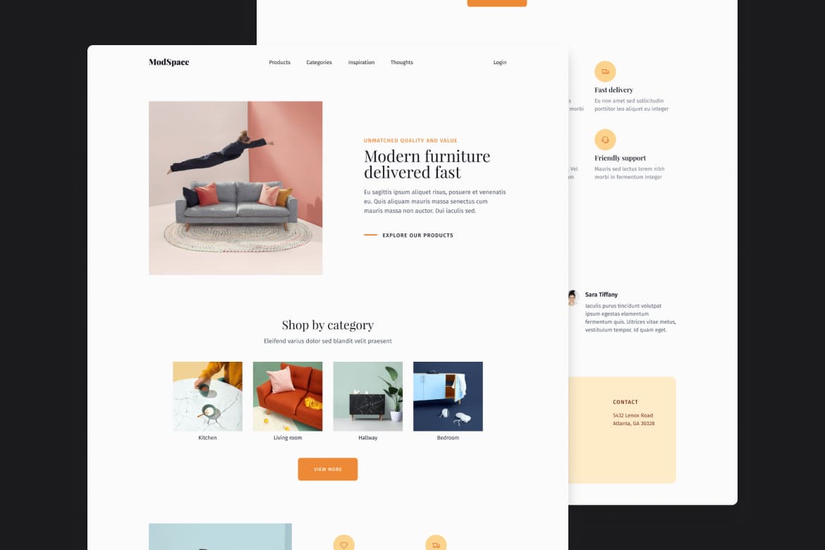 E-commerce landing page with SvelteKit and Tailwind CSS